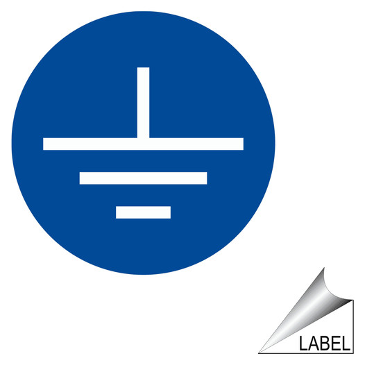Earth Terminal Ground Symbol Label LABEL-SYM-18-d Shock Hazard