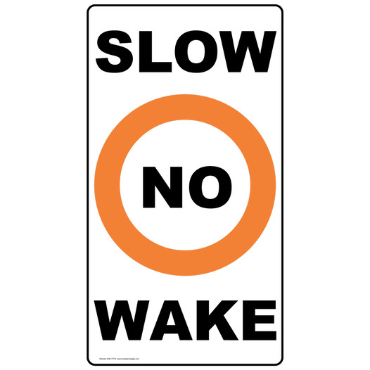 Reflective Slow No Wake Label 5 Pack for Amazon