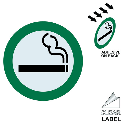 Smoking Permitted Symbol Label for No Smoking
