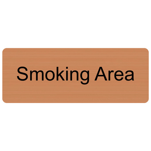 Copper Engraved Smoking Area Sign EGRE-565_Black_on_Copper