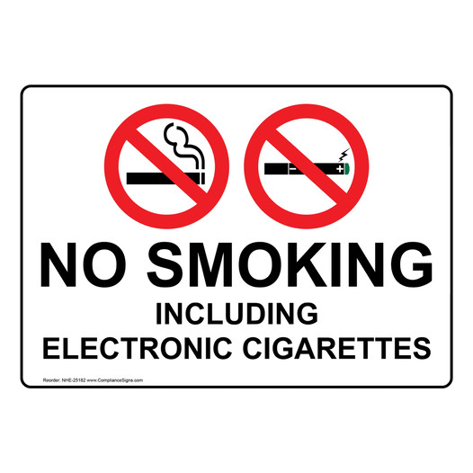 No Smoking Including Electronic Cigarettes Sign NHE-25182