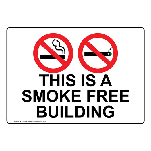 This Is A Smoke Free Building With Symbol Sign NHE-25186