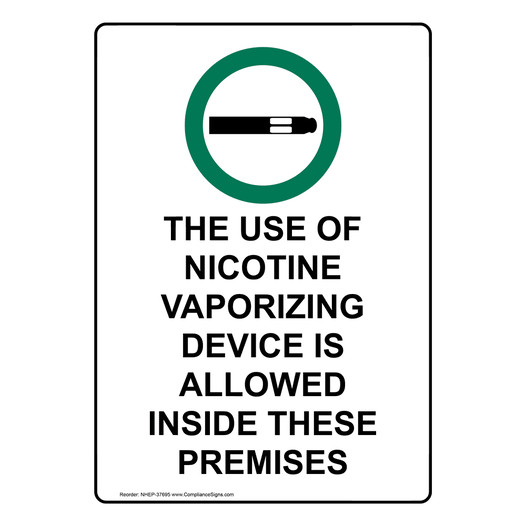 Portrait The Use Of Nicotine Vaporizing Sign With Symbol NHEP-37695