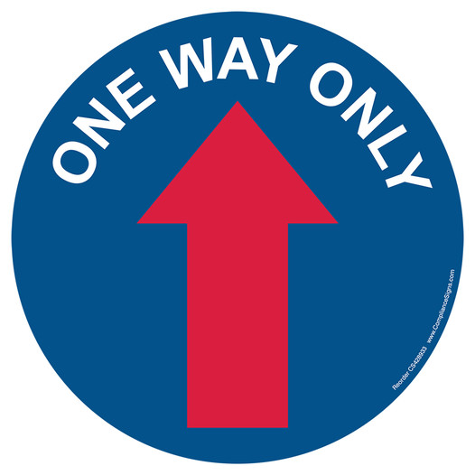 Blue One Way Only [Up Arrow] Carpet Label CS428933
