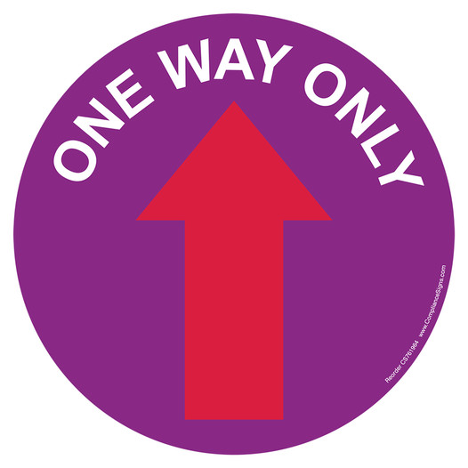 Purple One Way Only [Up Arrow] Carpet Label CS761964
