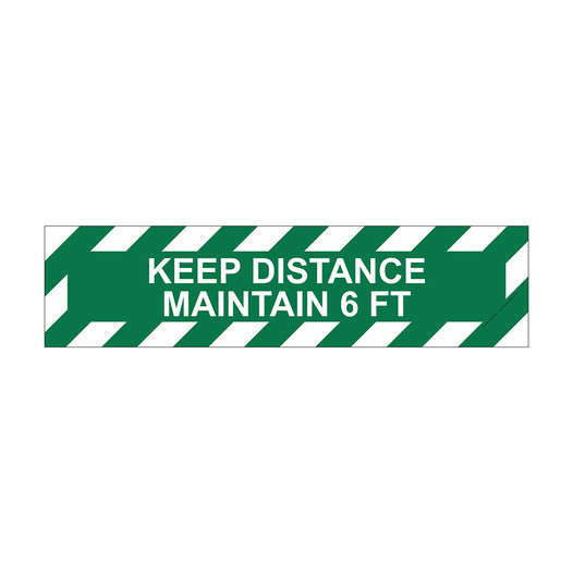 Green Keep Distance Maintain 6 Ft Carpet Label CS951760