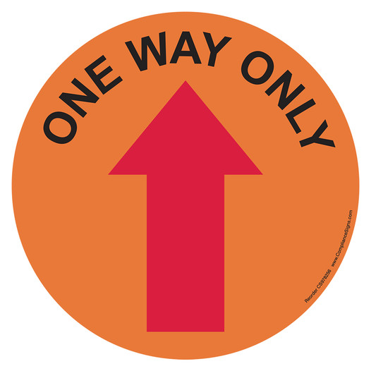 Orange One Way Only [Up Arrow] Carpet Label CS978256