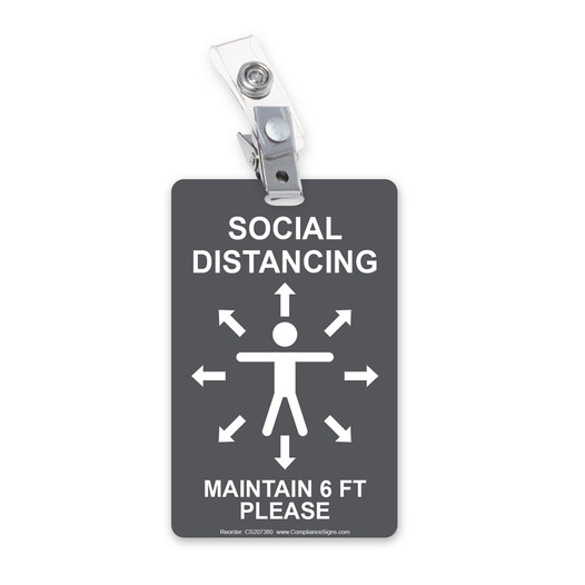Social Distancing Maintain 6 Ft Promotional Badge CS207380