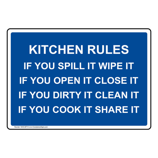 Kitchen Rules If You Spill It Wipe It If You Sign NHE-29714