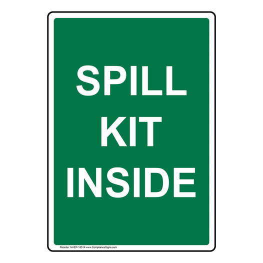 Portrait Spill Kit Inside Sign NHEP-18514