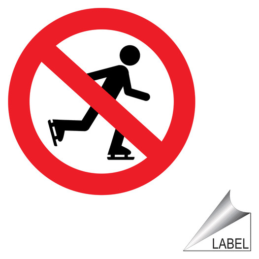 No Ice Skating Symbol Label LABEL-PROHIB-67-R Sports / Fitness