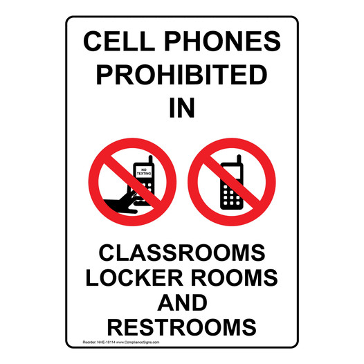 Cell Phones Prohibited Sign With Symbol NHE-18114