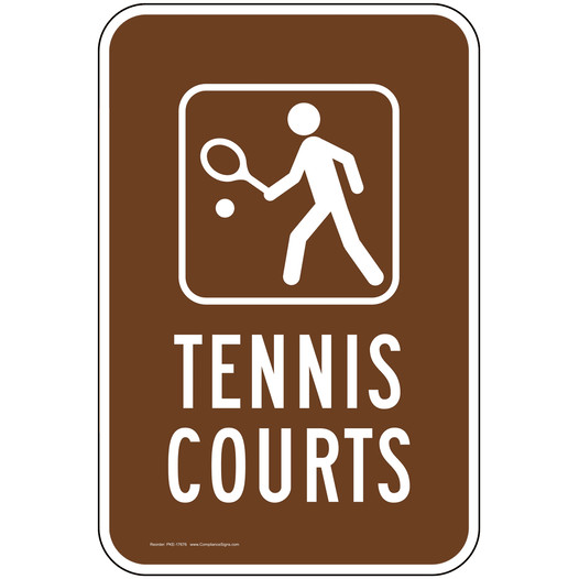 Tennis Courts Sign PKE-17676 Sports / Fitness
