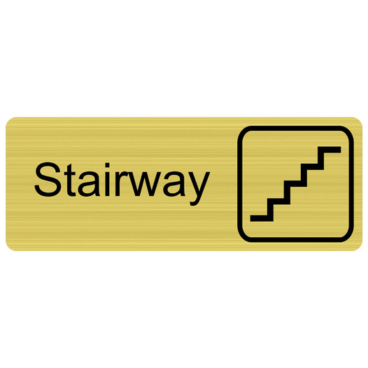 Gold Engraved Stairway Sign with Symbol EGRE-575-SYM_Black_on_Gold