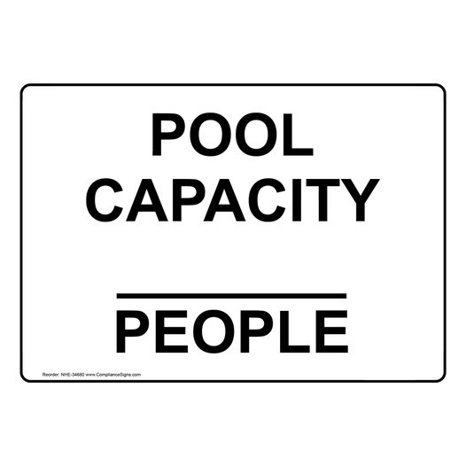 Pool Capacity ____ People Sign NHE-34680