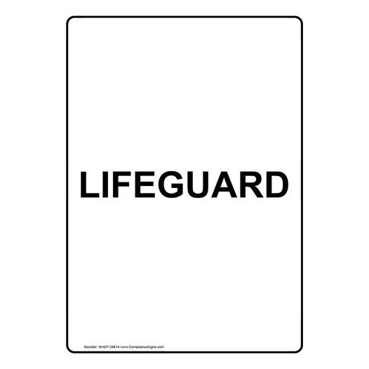 Portrait Lifeguard Sign NHEP-34614