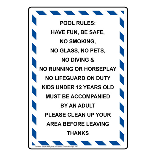 Portrait Pool Rules: Have Fun, Be Safe, Sign NHEP-34688_WBLUSTR