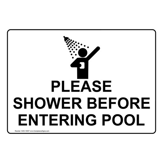 Please Shower Before Entering Pool Sign NHE-15057