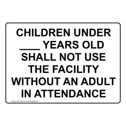 Children Under Years Old Pool Spa Sign NHE-15344