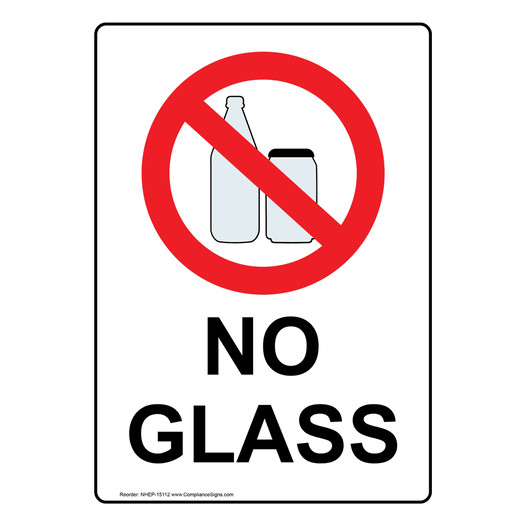 Portrait No Glass Sign With Symbol NHEP-15112