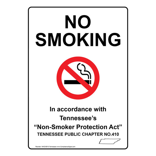 Tennessee No Smoking Sign NHE-6915-Tennessee