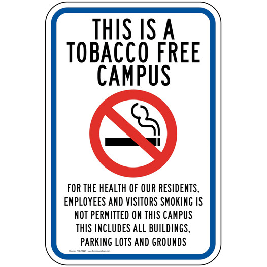 Tobacco Free Campus Health Of Employees Sign PKE-15221