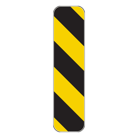 Reflective Black / Yellow Diagonal Left Stripes Object Marker Sign CS618446