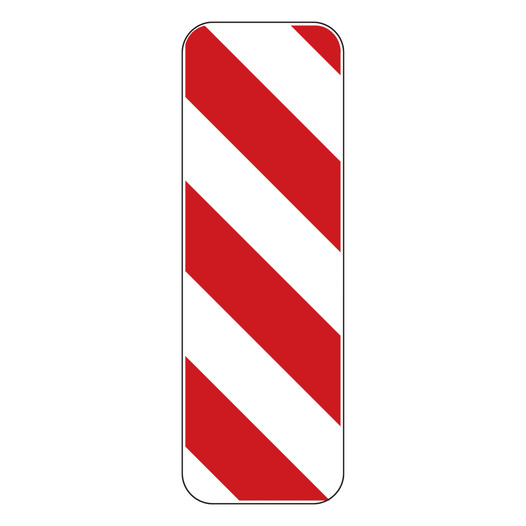 Reflective Red / White Diagonal Left Stripes Warning Sign CS758579