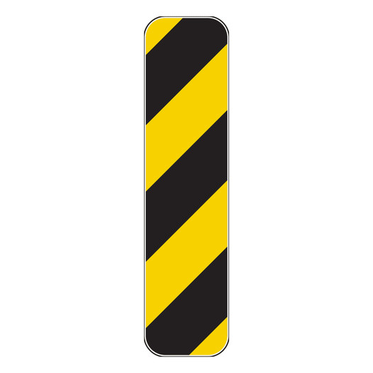 Reflective Black / Yellow Diagonal Right Stripes Object Marker Sign CS764929