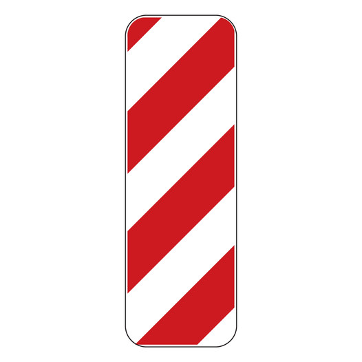 Reflective Red / White Diagonal Right Stripes Warning Sign CS978327