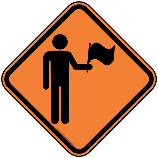 [Graphic Only] Flagman Reflective Sign With Symbol NHE-25720