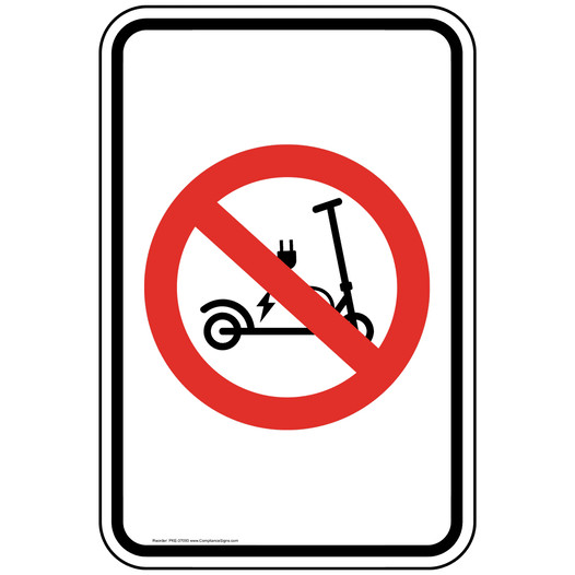[Graphic Only] E-Scooters Prohibited Reflective Sign PKE-37093