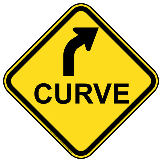 Curve Right Arrow Sign NHE-17501 Recreation