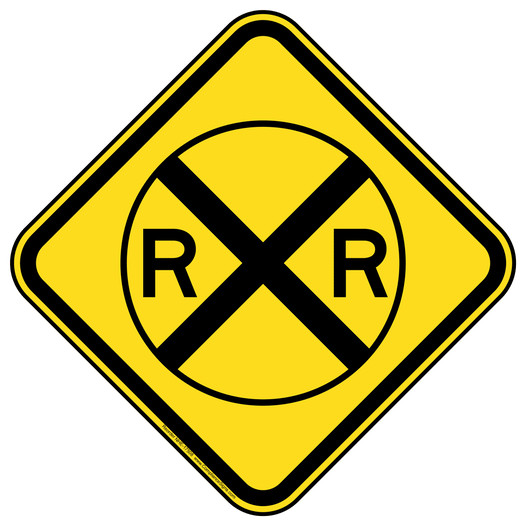 Railroad Crossing Symbol Sign With Symbol NHE-17508 Recreation