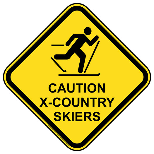 Caution X-Country Skiers Sign for Trail NHE-17523