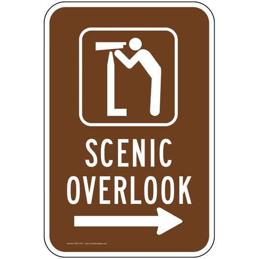 Scenic Overlook With Right Arrow Sign PKE-17211