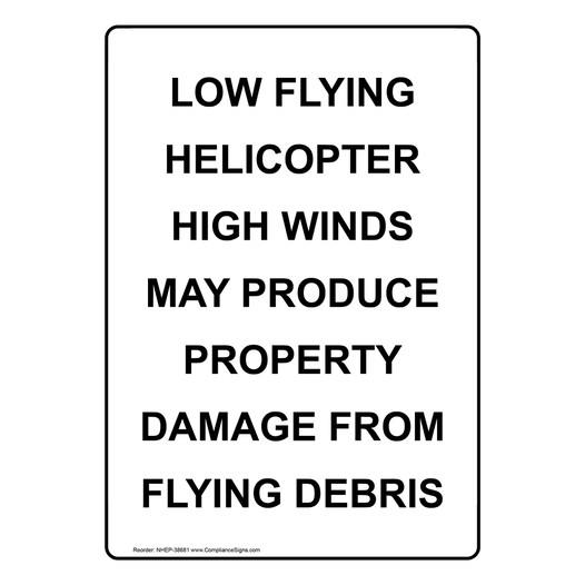 Portrait Low Flying Helicopter High Winds May Sign NHEP-38681