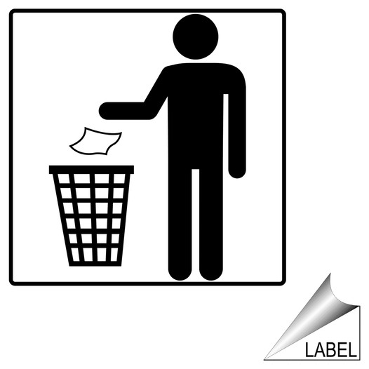 Trash Disposal Symbol Label for Recycling / Trash / Conserve LABEL_SYM_71-R