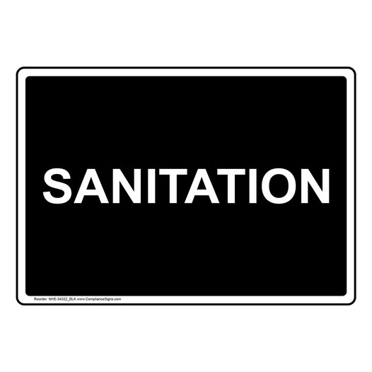 Sanitation Sign NHE-34322_BLK