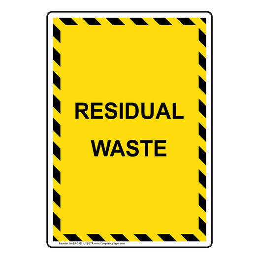 Portrait Residual Waste Sign NHEP-35681_YBSTR