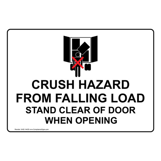 Crush Hazard From Falling Load Sign NHE-14435