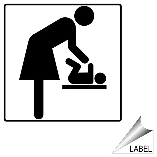 Baby Change Female Symbol Label LABEL-SYM-78 Restrooms
