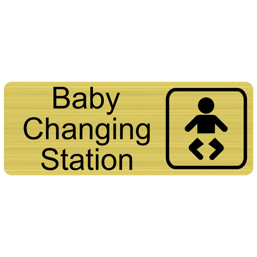 Gold Engraved Baby Changing Station Sign with Symbol