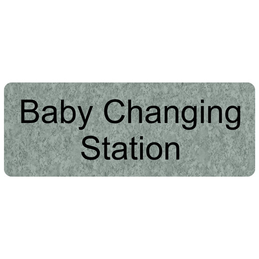 Platinum Marble Engraved Baby Changing Station Sign EGRE-15953_Black_on_PlatinumMarble