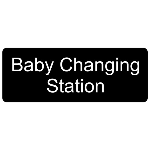 Black Engraved Baby Changing Station Sign EGRE-15953_White_on_Black