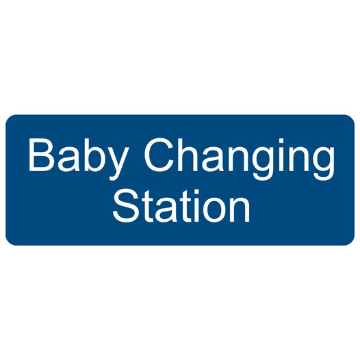 Blue Engraved Baby Changing Station Sign EGRE-15953_White_on_Blue