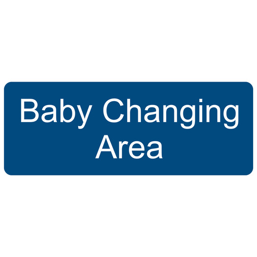 Blue Engraved Baby Changing Area Sign EGRE-265_White_on_Blue
