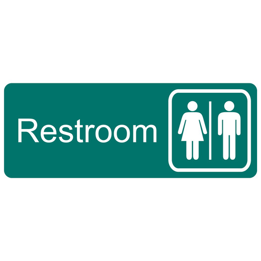 Green Engraved Restroom Sign with Symbol EGRE-545-SYM_White_on_Green