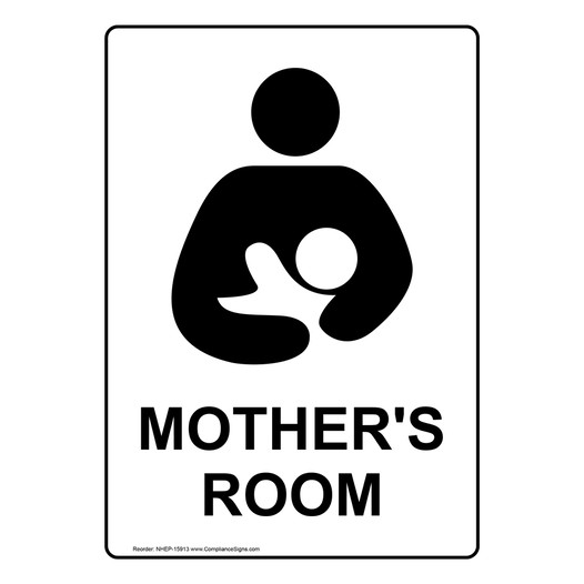 Portrait Mother's Room Sign With Symbol NHEP-15913
