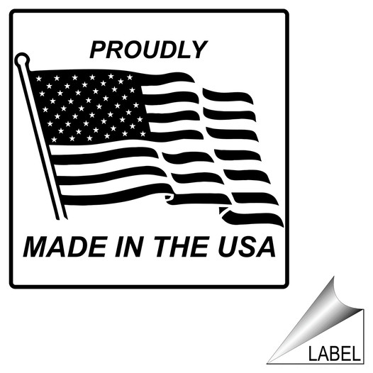 Proudly Made In The USA Label for Made in America LABEL_SYM_470